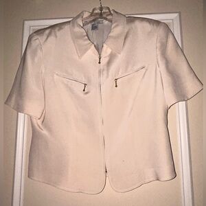 Allison Taylor Petite Silk Cream Jacket